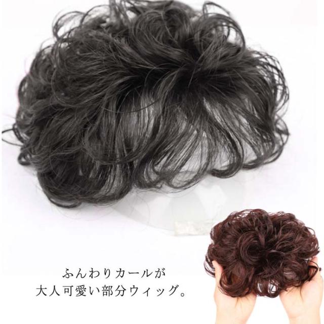 ウェーブ 部分ウィッグ 部分かつら 送料無料 長さ13cm トップ
