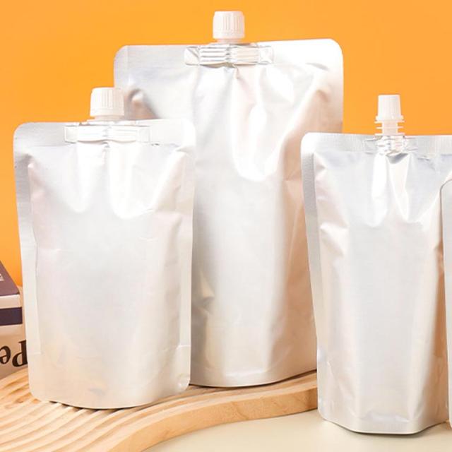 100ml 400ml スパウトパウチ 300ml 遮光性 ジュースパック ミルクパック 【500枚入り 500ml 200ml 牛乳パック 250ml 容器 パウチ 飲み物用 保存容器 調味料 【500枚入り ふた付 空容器 自立 耐高温 冷凍パック 冷凍 詰め替え 口直径1.5cm】キャップ付アルミスタンド袋の通販は