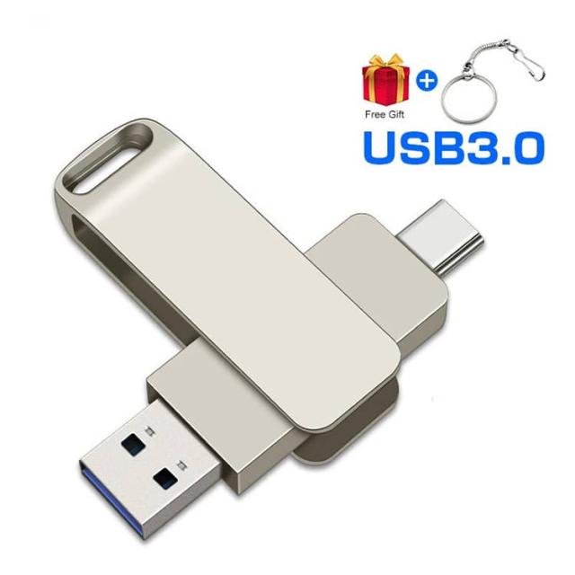 両方対応 Type-C フラッシュドライブ USB3.1 2in1 USB-A USBメモリ 容量不足解消 iPad Android PC対応 高速データ転送 大容量 iPhone16 バックアップ 外付けメモリ スマホ 360°回転 合金 耐衝撃 防水_1