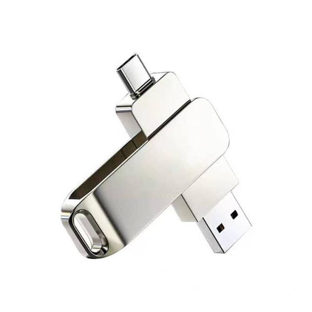 両方対応 Type-C フラッシュドライブ USB3.1 2in1 USB-A USBメモリ 容量不足解消 iPad Android PC対応 高速データ転送 大容量 iPhone16 バックアップ 外付けメモリ スマホ 360°回転 合金 耐衝撃 防水_2