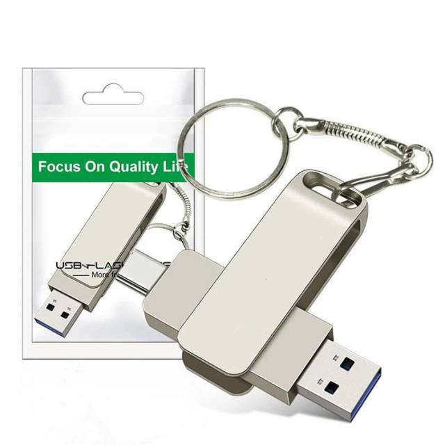 両方対応 Type-C フラッシュドライブ USB3.1 2in1 USB-A USBメモリ 容量不足解消 iPad Android PC対応 高速データ転送 大容量 iPhone16 バックアップ 外付けメモリ スマホ 360°回転 合金 耐衝撃 防水_4