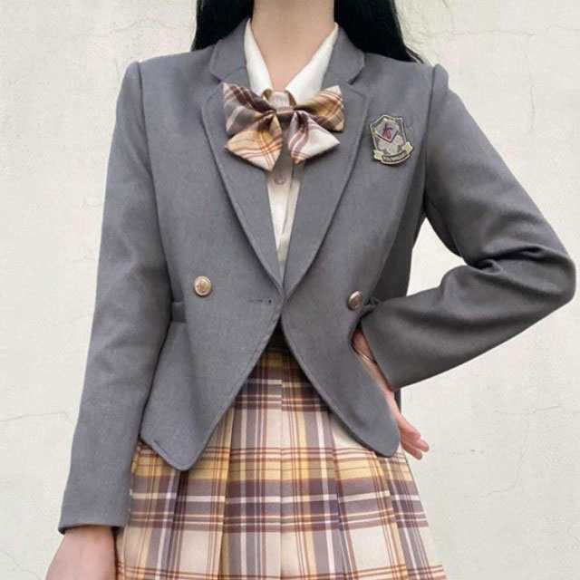 女子 スクールブレザー グレー 女子高生 中学生 XS ジャケット