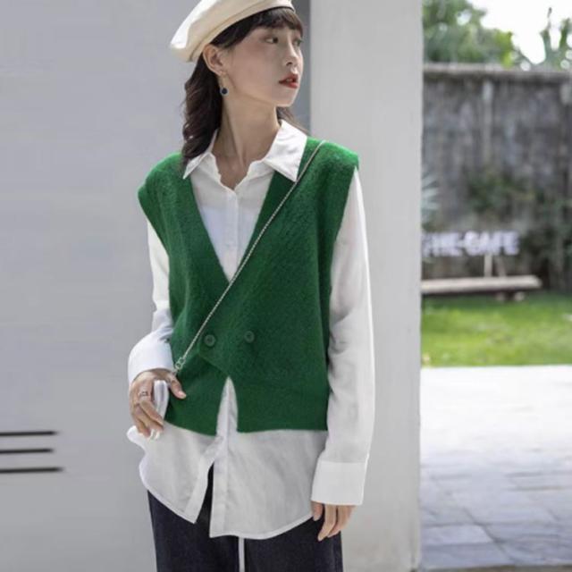 冬 ニット ベスト ニットベスト 前開き レディース ニット ニットタンクトップ Vネック レイヤード カーディガン 羽織 タンクトップ 大の通販はau Pay マーケット 天使のささやき