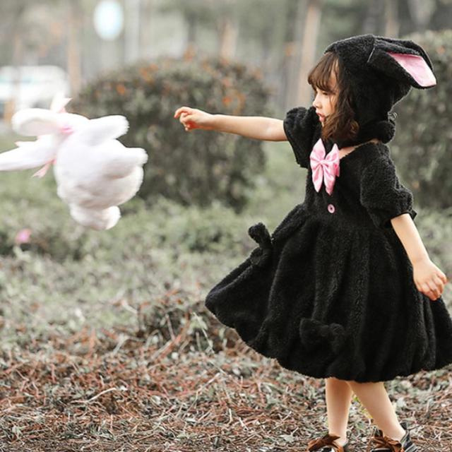 うさぎ ワンピース 子供 ふわふわ アニマル 子供 キッズ