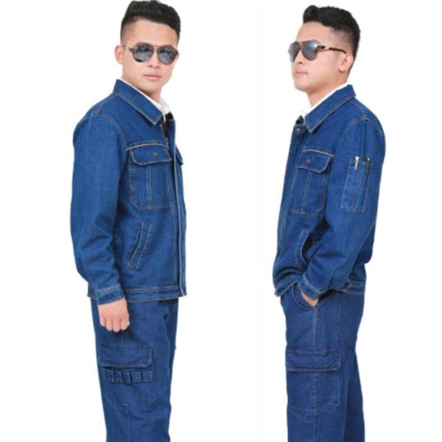 S-5XL 作業服 セットアップ デニム ジャケット メンズ デニム