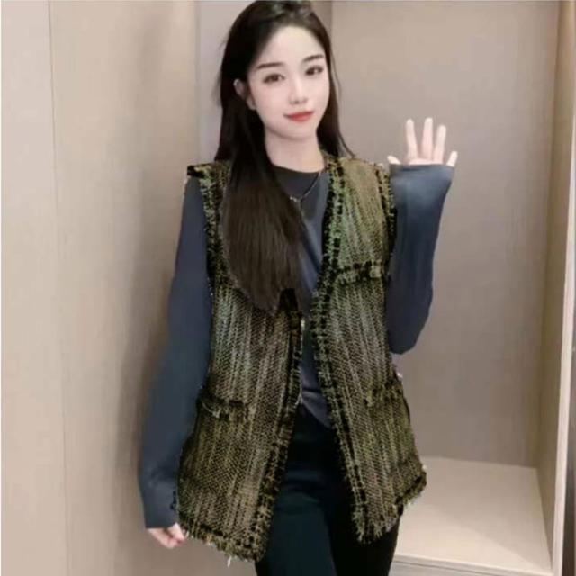 ツイードベスト Vネック ツイード ジレ レディース ベスト 冬
