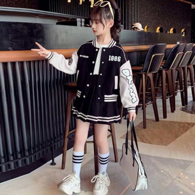 セットアップ 子供服 スウェット スタジャン プリーツスカート