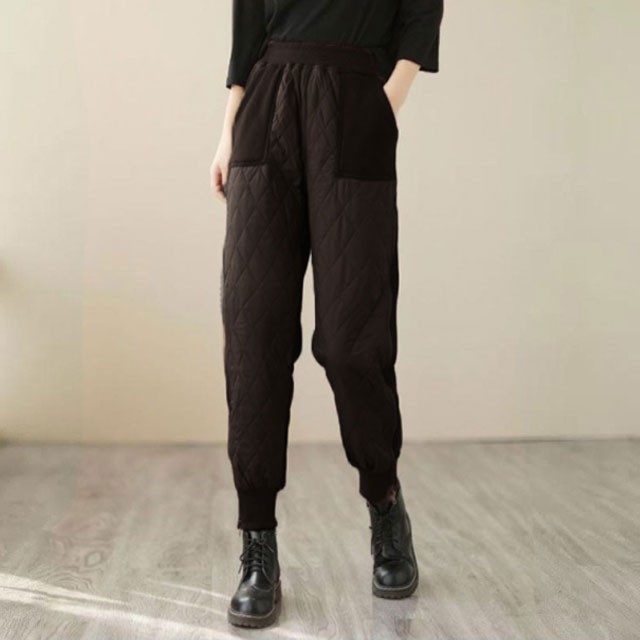 キルティングパンツ キルトパンツ レディース 裏起毛 40代