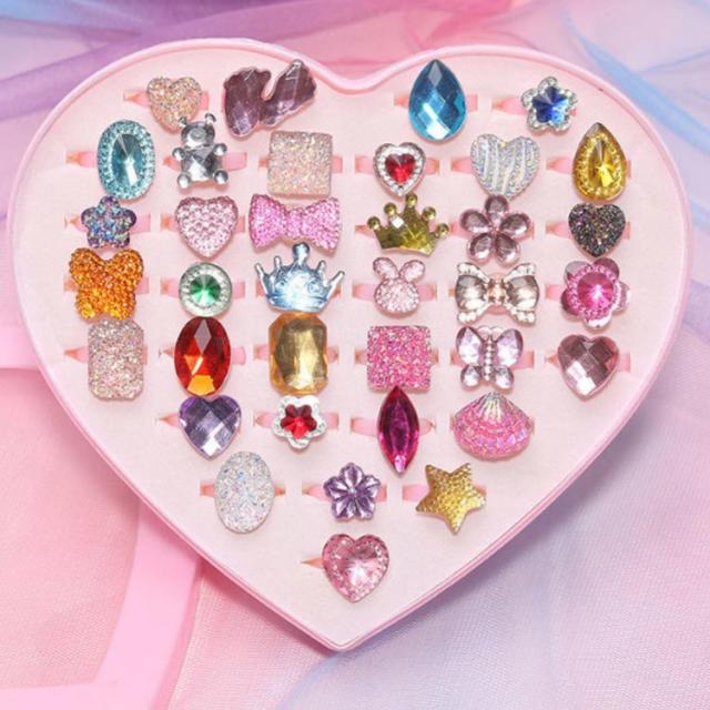 指輪 送料無料 宝石 おもちゃ ジュエリー 36個セット 女の子