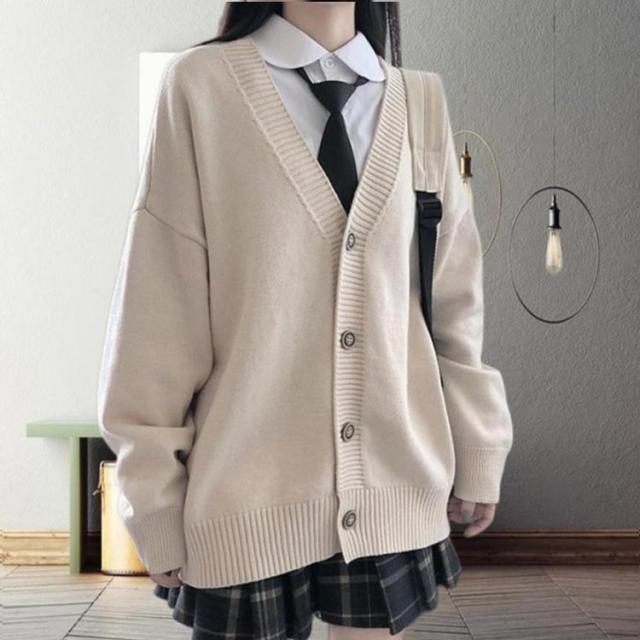 ニットカーディガン 女子高生制服 Vネック サマー カーディガン セーター カーデ オフィス 衣装 学生服 学生 ニットカーディガン 女子高生制服 Vネック サマー カーディガン