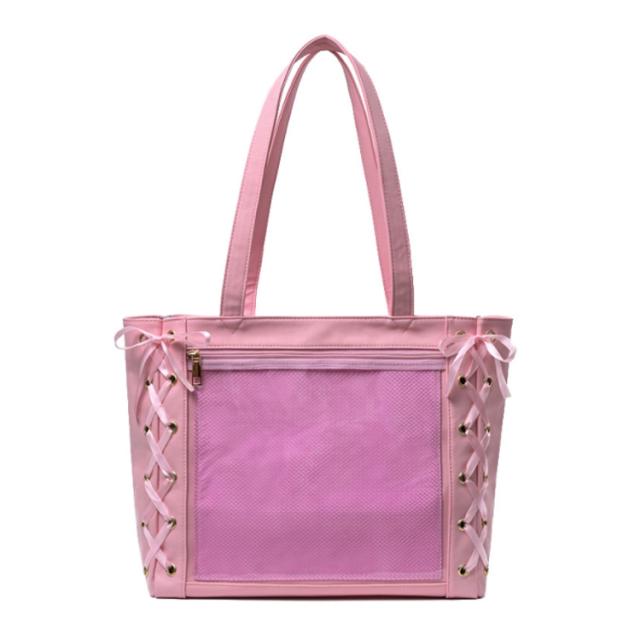 送料無料】痛バ 痛バッグ トート レースアップ a4 大きめ 痛バッグ