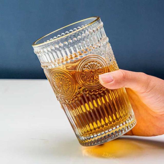 おしゃれ 6個セット 400ml ガラスコップ 北欧 高級感 ボヘミアングラス