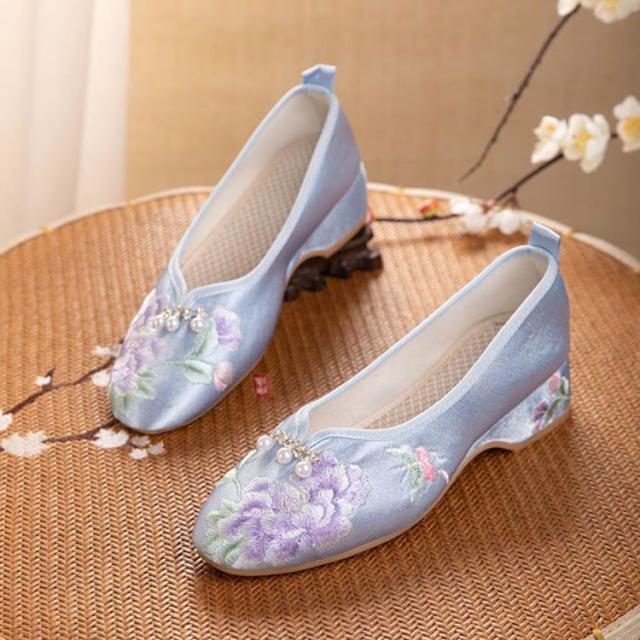 未使用品 nunobonoレディース刺繍パンプス 楽天市場】全9色 チャイナシューズ 刺繍パンプス サテン 刺繍