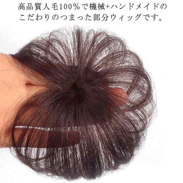 部分ウィッグ 長さ15cm 人毛 ポイントウィッグ ヘアピース ウィッグ