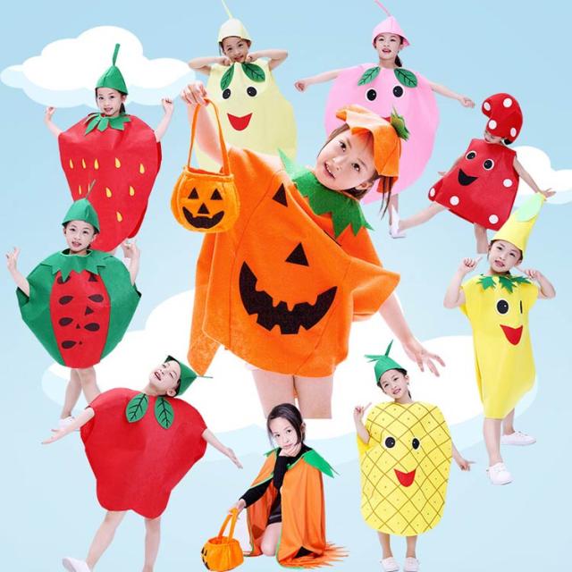 子ども 野菜 コスプレ ハロウィン 果物 衣装 いちご ハロウィン 果物