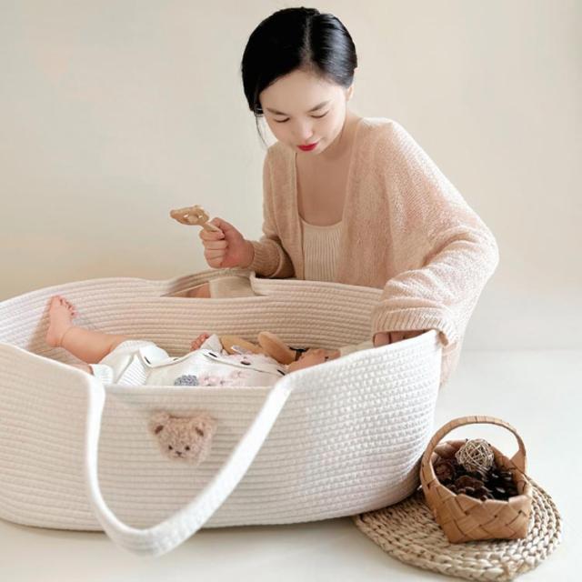 北欧 赤ちゃん 出産祝い 籠 かご 移動用 おもちゃ入れ クーファン 外出