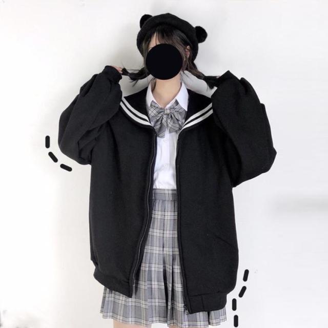 セーラー服 パーカー スウェット 長袖 女の子 女子高生 トップス