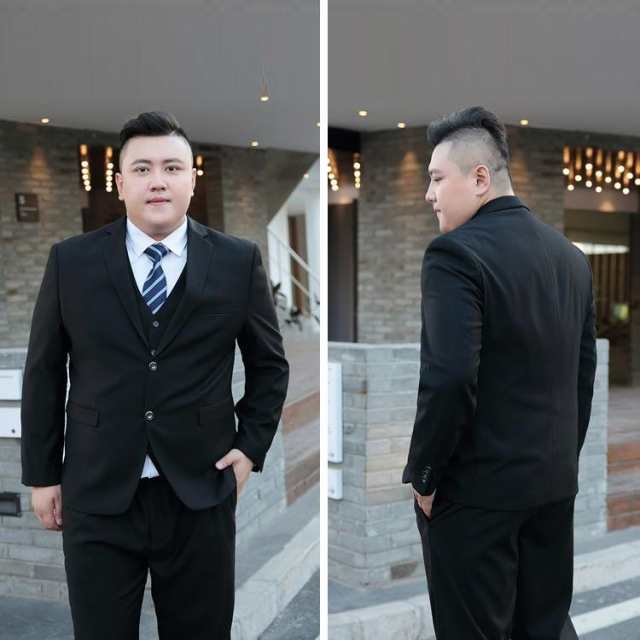 S〜5XL！メンズスーツ 大きいサイズ ウォッシャブル ブラック