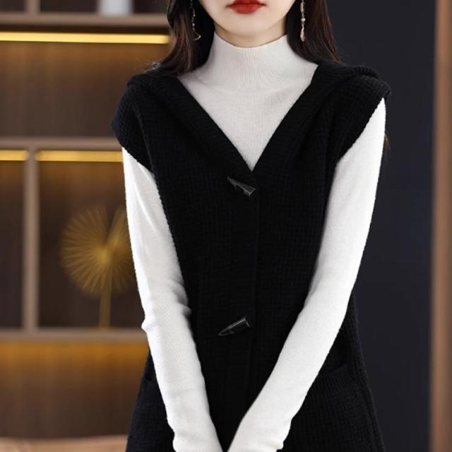 99AW HELMUT LANG ノースリーブニットパーカー ベスト ニットベスト レディース ノースリーブ ニットパーカー フード