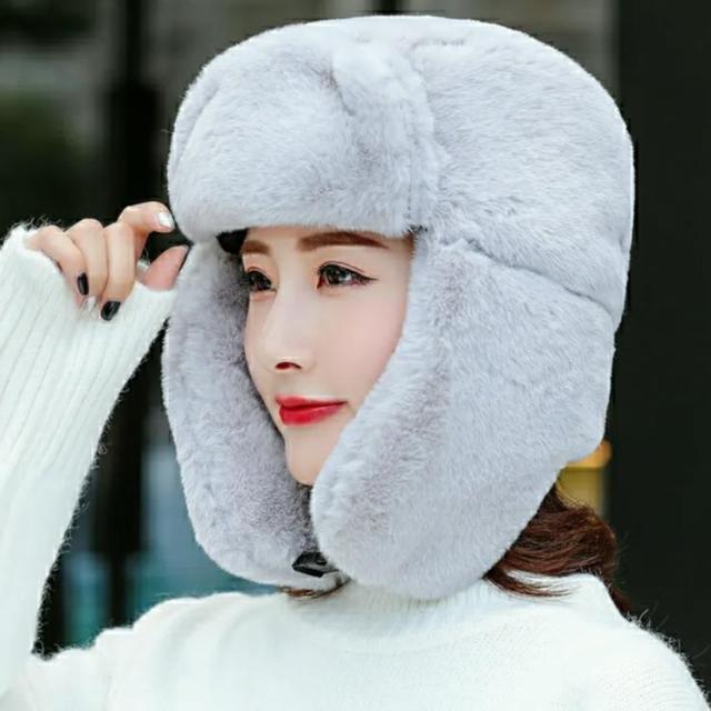 帽子 耳あて もこもこ ロシアキャップ フェイクファー 飛行帽 耳あて
