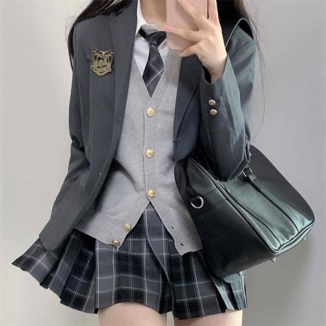高校　女子制服　標準服　ブレザー＆ベスト＆スカート3点セット　事務服 楽天市場】新色追加 女子高生 制服ブレザー6点セットフォーマル