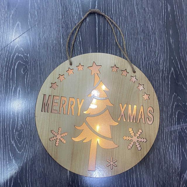 クリスマスサインプレート 円型 クリスマスプレート ドアプレート