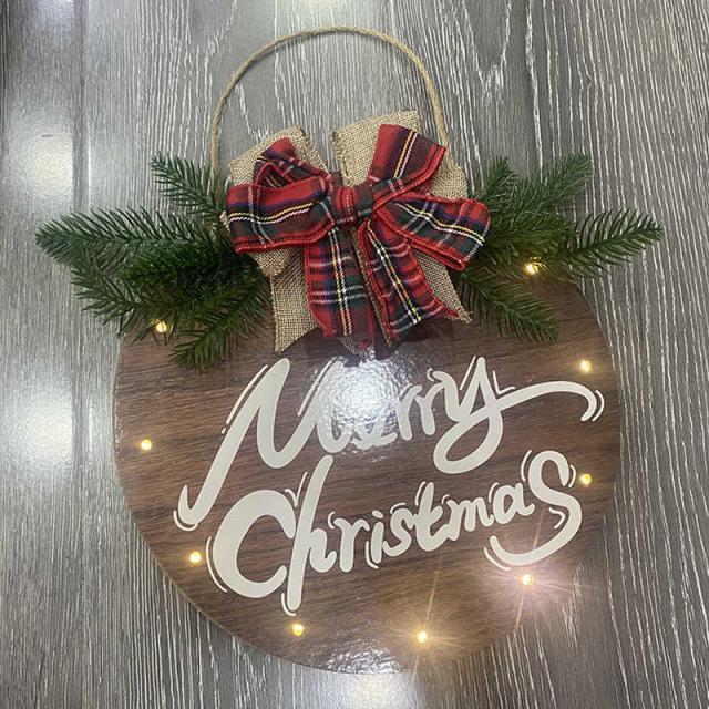 ドアプレート/ツインベアー/オーナメント クリスマスサインプレート 円型 クリスマスプレート ドアプレート