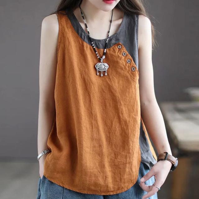 タンクトップ レディース ロング タンク キャミソール リネンtシャツ リネンシャツ トップス ノースリーブ 2点セット インナー プルオーの通販はau Pay マーケット ナギストア