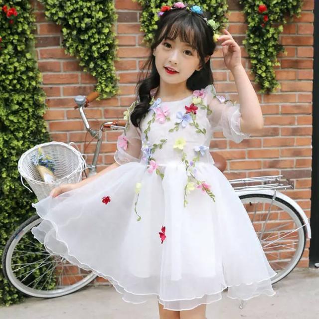 チュールワンピース ワンピース ベビー キッズ フレアワンピース 半袖 ワンピ 膝丈 子供服 こども服 夏服 体型カバー 花柄 学生 女の子 の通販はau Pay マーケット ナギストア