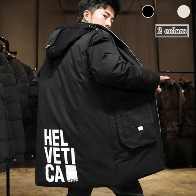 ダウンコート メンズ アウター 冬 コート 厚手 フード付き ダウンジャケット ロング丈 防寒服 スタイリッシュ 冬コート 通勤