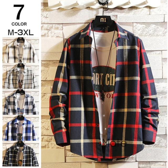 長袖シャツ メンズ ビジネス チェックシャツ おしゃれ 紳士服 開襟シャツ メンズファッションの通販は 5,120円