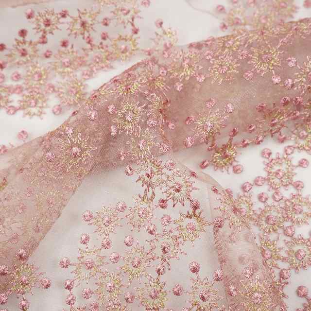 90cm単位 布 刺繍生地 花柄 手作り 小花 衣装作成 可愛い