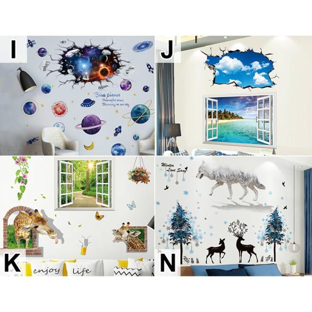 インテリア 雑貨 ウォールステッカー ルームデコ 壁紙デコ 壁紙シール 植物 緑 動物 アニマル メルヘン 宇宙 アート ブルー グリーン ピの通販はau Pay マーケット Naimei Nami