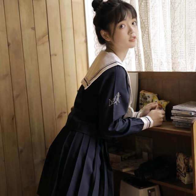 新入荷 女子JK制服 セーラー服 名古屋襟 刺繍 コスプレ衣装
