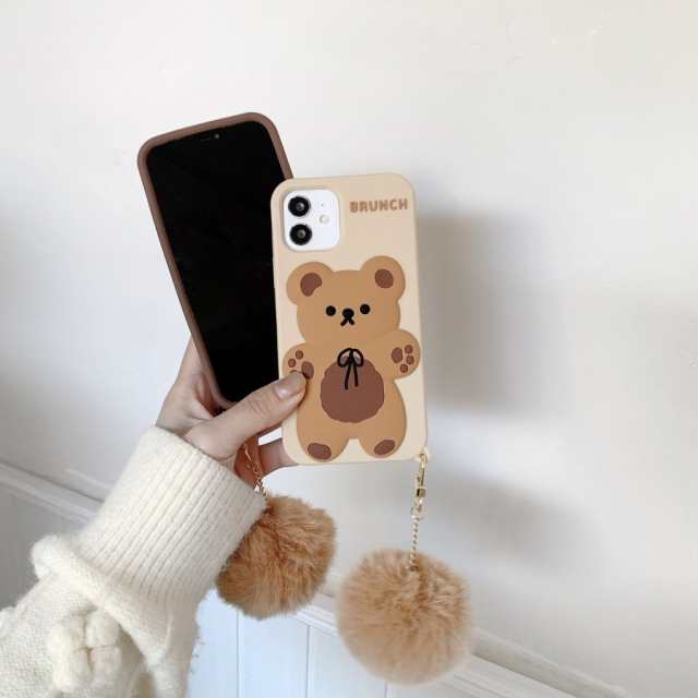 スマホケース シリコン iPhone ケース 立体柄 クマ かわいい スマホケース シリコン iPhone ケース 立体柄 クマ かわいい