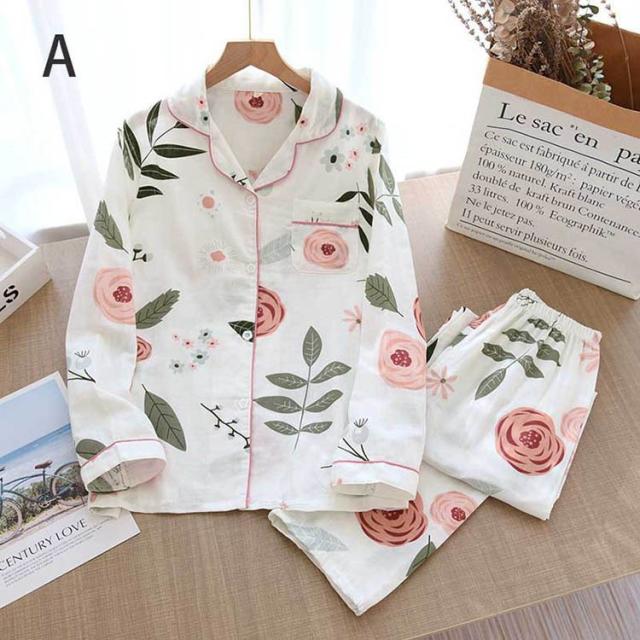 7色！パジャマ レディース 前開き 春夏秋冬 人気 長袖 ルームウェア 寝