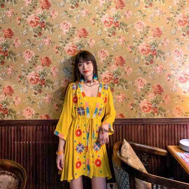SinceThenキュート 花柄 Aライン ふんわり ショートワンピース cupload89129-03.jpg