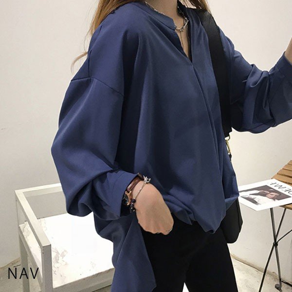 とろみシャツ 大人 ブラウス シャツ レディース ゆったり 体型カバー 春 長袖 きれいめ トップス 白 ホワイト 深緑 グリーン 紺 ネイビーの通販はau Pay マーケット Boccastore