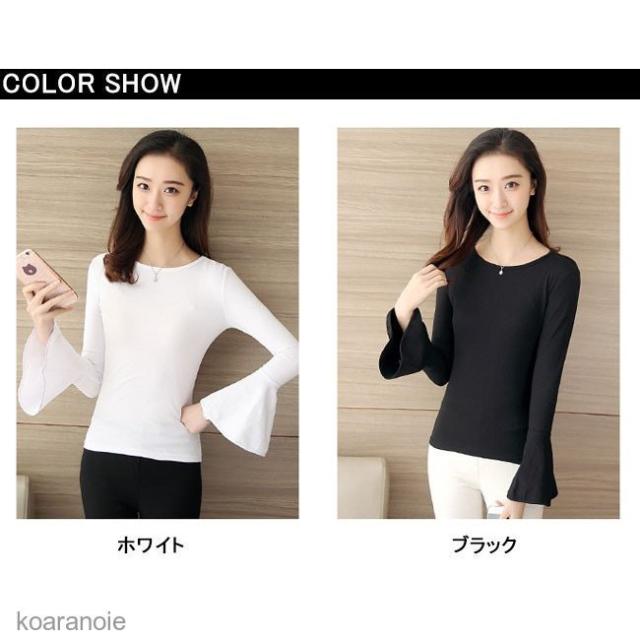 レディースTシャツ 長袖Tシャツ スピーカースリーブ フレア
