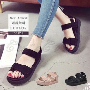 スポーツサンダル レディース 厚底 履きやすい フラットシューズ コンフォート アンクルストラップ 疲れにくい 靴 カジュアル おしゃれの通販は 5,640円