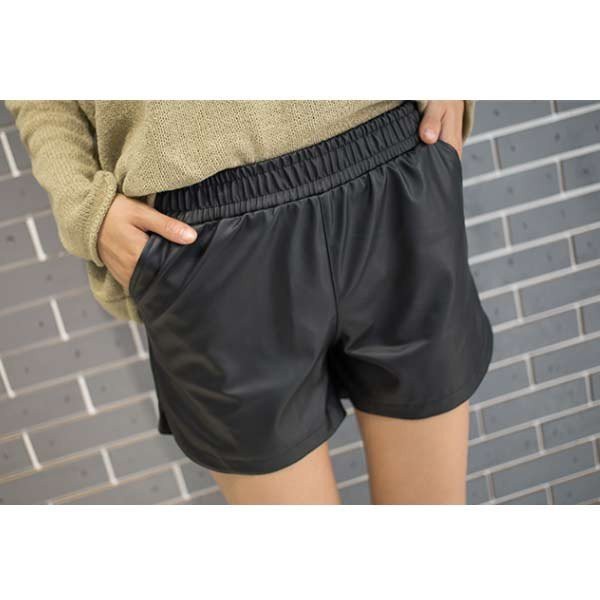 セール]ショーパン ショートパンツ レディース フェイクレザー