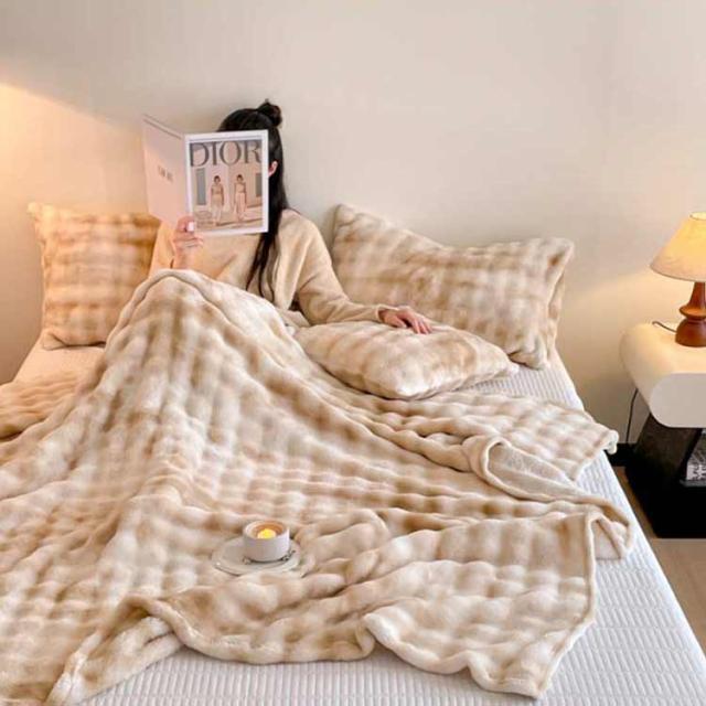 ブランケット フランネル クリスマス 雪の結晶 小屋柄 ソフト あったか