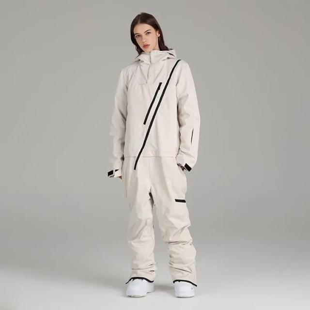 女性用スキージャケットとパンツセット、防風防水のスノーボード
