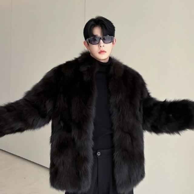 メンズ ファーコート 毛皮ジャケット ムートンジャケット 紳士