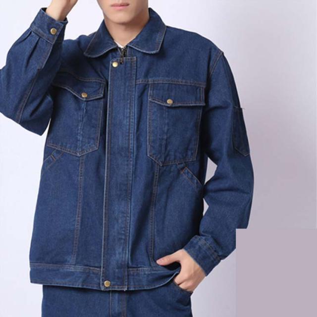 作業服 上下セット デニムジャケット カーゴパンツ メンズ ブルゾン