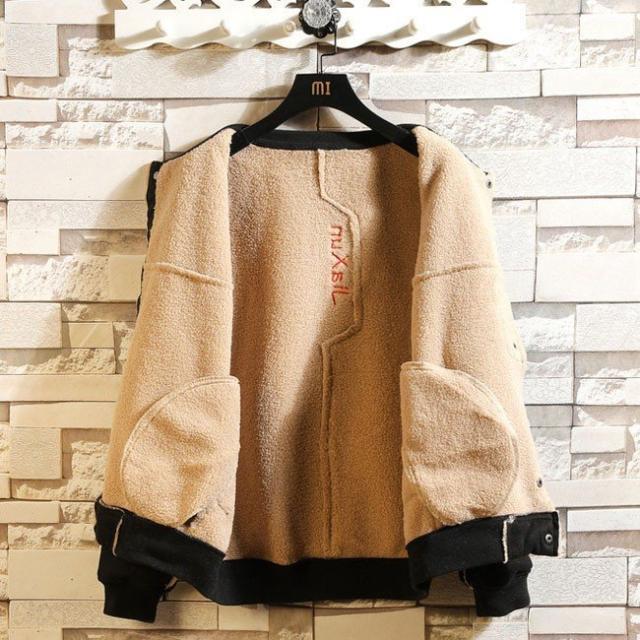 メンズ 長袖 フリースジャケット スタジャン アウター 大きいサイズ