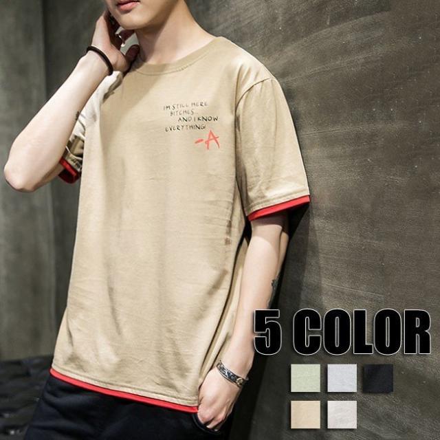メンズTシャツ 半袖 人気 新品 Tシャツ トップス 大きいサイズ カジュアルTシャツ 夏物 春物 ゆったりTシャツ メンズファッション 5色の通販は 4,700円