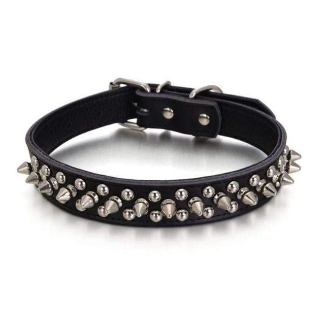 首輪 カラー 犬用 猫用 ペット用品 スタッズ付き レザー調 おしゃれ