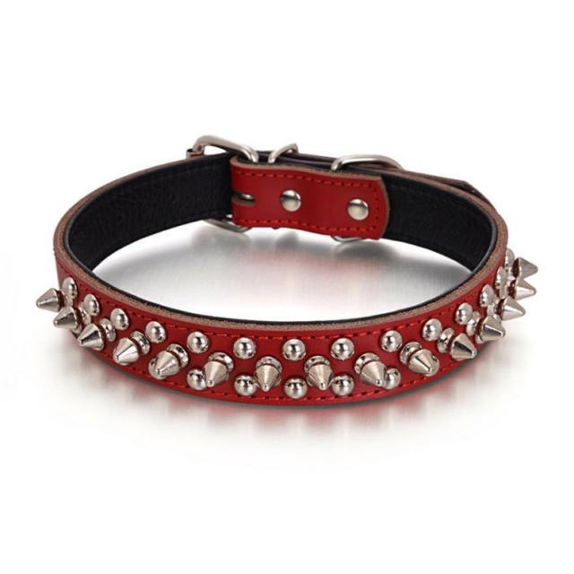 首輪 カラー 犬用 猫用 ペット用品 スタッズ付き レザー調 おしゃれ