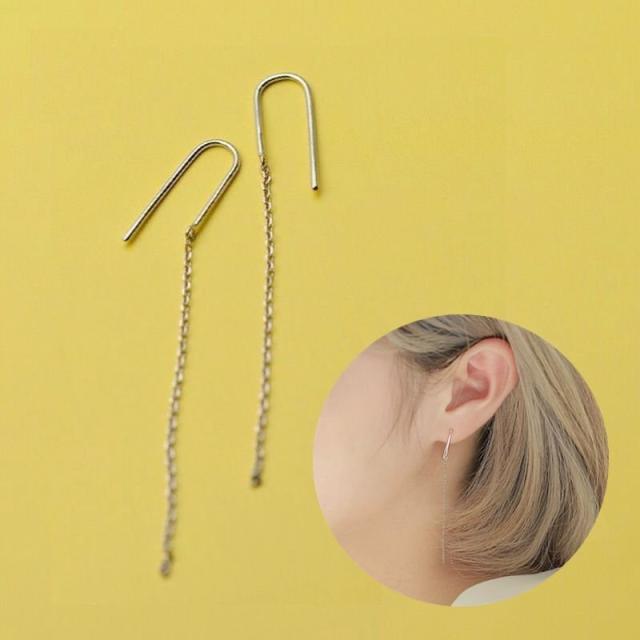 ピアス フックピアス レディース アクセサリー 女性用 シルバーカラー チェーン 揺れる ゆらゆら 可愛い おしゃれ 記念日 誕生日 プレゼの通販はau Pay マーケット ココロ